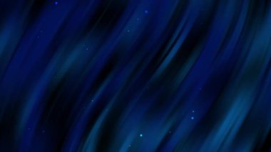 Bulanık çizgileri ve parlak noktaları olan soyut koyu mavi bir arka plan tasarımı. Web sitesi için uygun arka plan grafik tasarım projeleri veya teknolojik kavramlar.