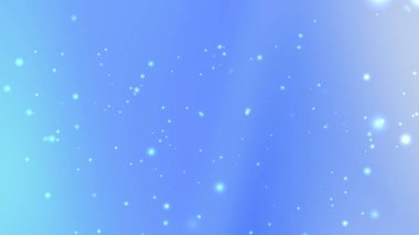 Açık mavi arkaplan küçük parlayan noktalar ve merkezi bir sembol içerir