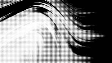 Siyah ve beyaz yarım ton kıvrımları koyu arkaplanda akar