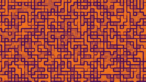 Modern Tasarım İçin Canlı Turuncu Arkaplan Üzerine Geometrik Mor Izgara Çizgileri