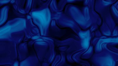 Pürüzsüz Dalgalı Desenli Soyut Koyu Mavi Sıvı