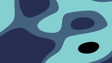 Mavi ve deniz mavisi tonlarında organik şekiller içeren modern soyut desen arkaplan için idealdir.