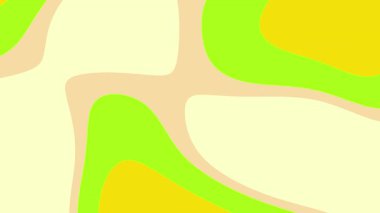 Yeşil sarı ve bej dalgalı şekilli organik desenler.