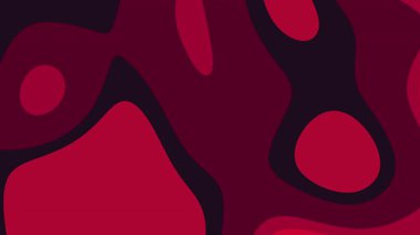 Çarpıcı kırmızı ve koyu kahverengi sıvı formları olan organik soyut tasarım.