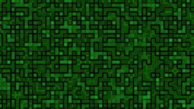 Koyu yeşil desenli karmaşık geometrik labirent deseni