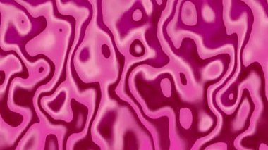 Pembe ve kırmızı dalgalı çizgiler ve sıvı dokudan oluşan dinamik soyut tasarım.