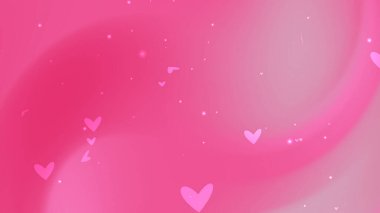 Pembe arka plan küçük kalpler ve parıltılar içerir