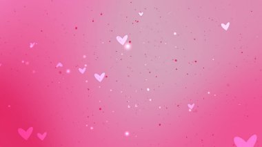 Sevgililer Günü Tasarımları İçin Yüzen Kalp Elementleriyle Pembe Gradyan Arkaplanı