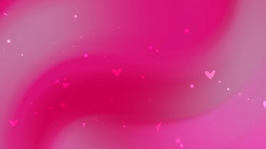 Canlı Pembe Girdap Arkaplanı Yüzen Kalpler ve Yumuşak Parıltılar