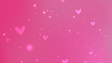 Pembe eğimli arka plan, dağınık açık pembe kalpler.