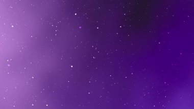 Arkaplan için uygun parçacıklar gibi yumuşak parlak noktalar ve yıldız içeren rüya gibi bir mor eğimli arkaplan