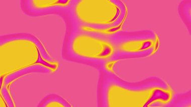 Pembe ve sarı soyut girdaplar, arka plan ambalajları, tekstil ve sanat projeleri için ideal canlı sıvı kalıpları oluşturur.