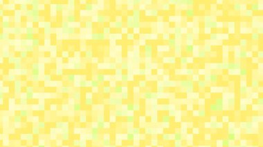 İnce yeşil aksanlı ve desenli canlı sarı pikselli desen