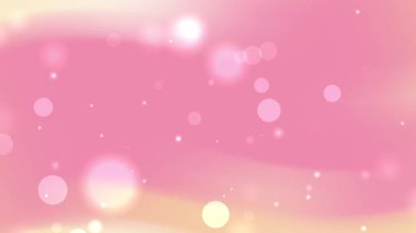 Pembe ve şeftali rengi arkaplan, bulanık çemberler ve parıltılarla kadınsı tasarım sosyal medya iletileri veya tebrik kartları için mükemmel.