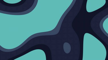 Soyut sanat, gök mavisi ve koyu mavi dalgalı şekillere sahiptir.