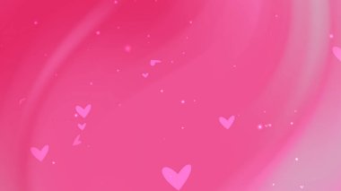 Pembe arka plan küçük kalpler ve parıltılar içerir