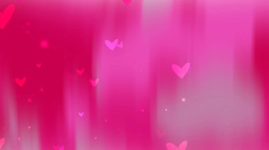 Yüzen Kalp Şekilleriyle Romantik Pembe Gradyan Arkaplanı