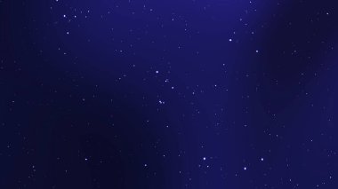Koyu mavi gökyüzü ve bir sürü küçük parlak nokta.