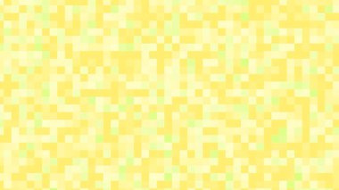 İnce yeşil aksanlı ve desenli canlı sarı pikselli desen