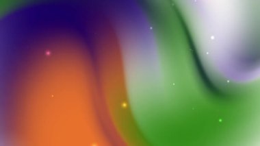 Turuncu yeşil ve mor renklerin yumuşak gradyan karışımı ve parlak yıldız gibi elementler bayram tasarımları veya canlı dijital sanat projeleri için idealdir.