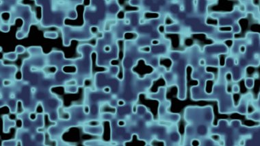 Mavi ve siyah tonlarda, neon ışık efektli ve organik şekilli soyut parlayan desen