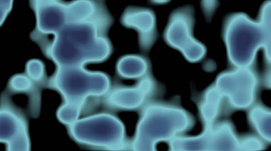 Koyu arkaplan üzerinde sıvı mavi organik şekiller olan yaratıcı soyut görüntü