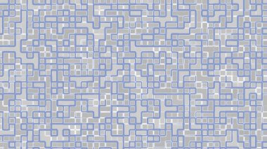 Birbirine bağlı gri ve mavi karelerin karmaşık ağı