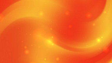 Turuncu ve sarı kıvrımlı soyut sanat parlak benekler içerir.