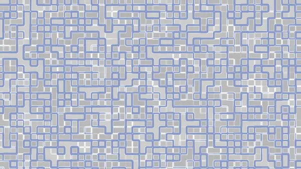Birbirine bağlı gri ve mavi karelerin karmaşık ağı