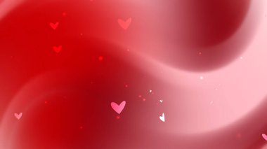 Kırmızı arka plan dağınık kalpler çeşitli tonlar pembe beyaz