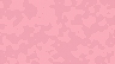Yumuşak pembe soyut arkaplan ve siyah noktalar nazik dalgalı desenler oluşturuyor