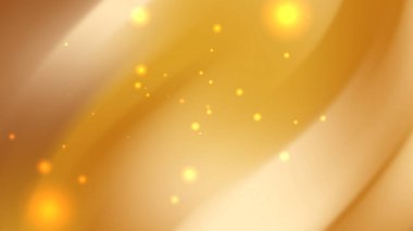 Parlayan Işık Parçacıkları ve Yumuşak Dalgalarla Lüks Kahverengi ve Altın Soyut Arkaplan