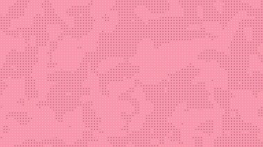 Pembe arkaplan siyah ve beyaz nokta desenleri içerir