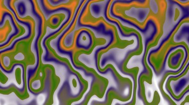 Yeşil Mor ve Turuncu Tonlu Renkli Organik Soyut Desen