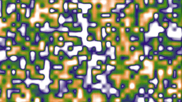 Yeşil Turuncu Noktalar ve Çizgilerle Soyut Canlı Pikselleştirilmiş Desen