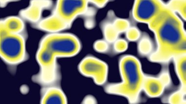 Neon Sarı ve Derin Mavi Organik Şekillerle Soyut Akışkan Gradyan