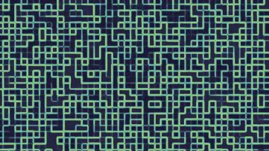 Soyut kare çizgilere sahip yeşil ve mavi tonlarda yüksek teknoloji geometrik şebeke şablonu fütüristik posterler bilim projeleri ve olaylar için dijital arka planlar tasarlamak için mükemmeldir.