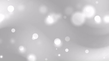Koyu gri soyut arka plan, beyaz bulanık daireler ve hafif bokeh etkisi bayram kartları ve modern dijital projeler için uygun.
