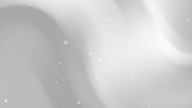 Yumuşak parlak ışık parçacıkları ve dalga elementleri ile pürüzsüz beyaz gri gradyan modern tasarım için ideal rüya temalar veya düğünler gibi zarif kutlama görselleri
