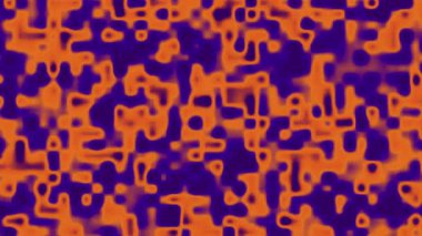 Portakal ve mor harmanlanmış şekillerin soyut sanatı arka plan dekoru ve modern estetik tasarım projeleri için uygundur.