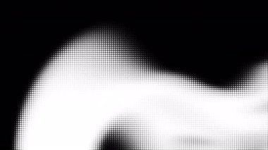 Pürüzsüz kıvrımlara sahip siyah ve beyaz soyut yarım ton arkaplan Yüksek kontrast noktaları, teknolojik görsel temalar ve dijital sanat sergisi gibi olaylar için eşsiz bir sanatsal tasarım oluşturur.