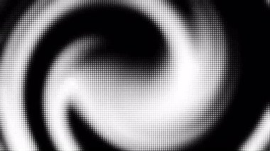 Olay posterleri veya modern grafik tasarımları için ideal kıvrımlı şekiller ve eğimli noktalar içeren siyah ve beyaz soyut yarım ton deseni