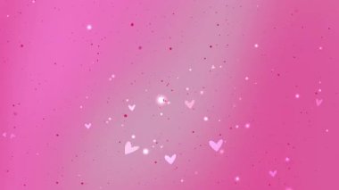 Parlayan ışık efektleri ve dağınık kalp unsurları içeren sevimli sevgililer günü pembesi gradyan arkaplan tasarımı sevimli sevgililer günü arkaplanı estetik arka plan vb.