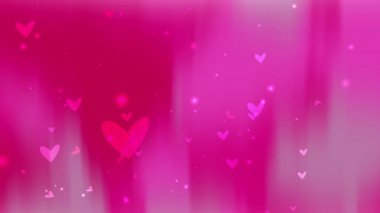 Pembe gradyan arka plan, parıldayan kalp şekilleri ve yumuşak ışık efektleri Sevgililer Günü için mükemmel romantik tasarımlar veya kutlama teması