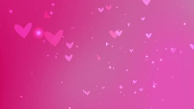 Sevgililer Günü kartları düğün davetiyeleri sosyal medya gönderileri ve aşk temalı tasarımlar için dağınık açık pembe kalplerle soyut pembe gradyan