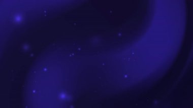 Kozmik temalı kutlama tasarım projeleri veya etkinlik davetleri için ideal mor tonlar içeren parlak ışık parçacıkları içeren soyut derin mavi gradyan