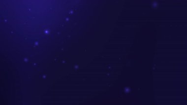 Lacivert arkaplan, soyut tasarım teknolojisi için uygun soluk parlak parçacıklar animasyonuna sahip sanal gerçeklik kavramları ve geleceksel sunumlar