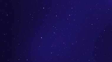 Koyu mavi gökyüzü, pek çok küçük parlak noktalı duvar kağıdıyla astronomi teması gece sahne konseptleri ve gök tasarımı için mükemmeldir.