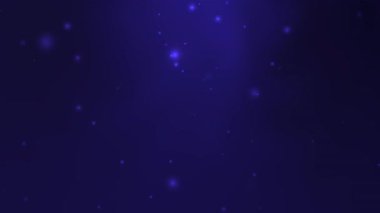 Soyut arka planlar için yumuşak yüzen parlak parçacıklara sahip mavi arkaplan dijital sanat web tasarımı ve teknoloji kavramları