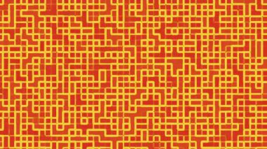 turuncu arkaplan üzerinde soyut kareler oluşturan turuncu çizgiler dijital tasarım geometrik kavramlar web grafikleri ve sanat baskıları için uygundur